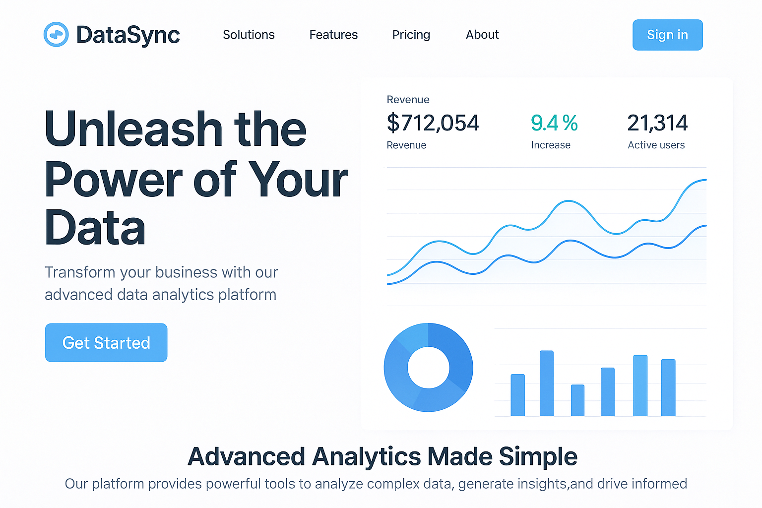 DataSync enterprise software platform displaying data integration and automation capabilities